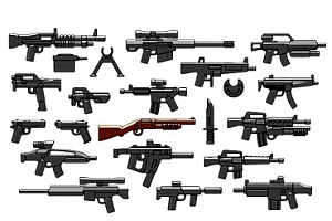 7 Stück moderne Ausrüstung Custom Waffen für LEGO Minifigures 
