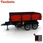 Preview: Custom 42043 LKW Anhänger 2-Achser mit Kippfunktion - rot