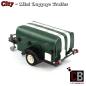 Preview: Luggage trailer Mini with tarpaulin - green - made of LEGO® bricks