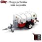 Preview: Luggage trailer T1 with tarpaulin - white - made of LEGO® bricks