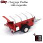 Preview: Luggage trailer T1 with tarpaulin - white - made of LEGO® bricks