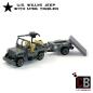 Preview: CUSTOM WW2 Willys Jeep mit M416 Trailer und Soldat aus LEGO® Steinen