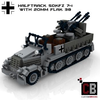 Custom WW2 SdKfz 7 + Flak 36 + SdKfz 7-1 + Sd Trailer 52