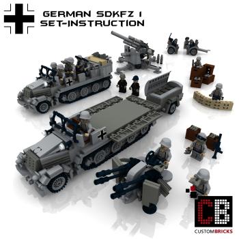 Custom WW2 SdKfz 7 + Flak 36 + SdKfz 7-1 + Sd Trailer 52