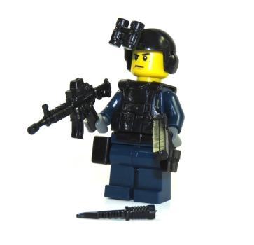 Custom Figur Polizist Spezialeinheit aus LEGO® Teilen mit Custom Zubehör von minifig.cat