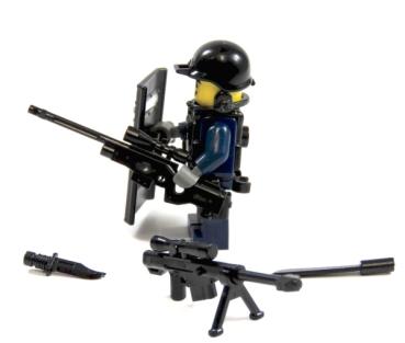 CustomBricks Figure SWAT with Weapen made of LEGO bricks