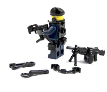 Custom Figur Spezialeinheit SWAT aus LEGO® Teilen mit Custom Zubehör Cap und Waffe