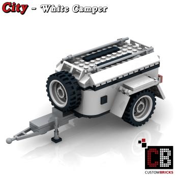 Luggage trailer for 10295 - white - made of LEGO® bricks