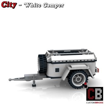 Luggage trailer for 10295 - white - made of LEGO® bricks