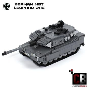 CUSTOM Bundeswehr MBT Leopard 2A6 Tank made of LEGO® bricks - grey