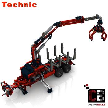 Custom 42054 2-axle trailer with forestry crane