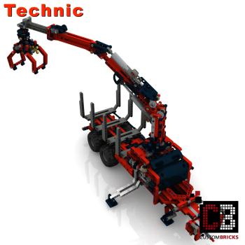 Custom 42054 2-axle trailer with forestry crane