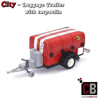Gepäckanhänger T1 mit Plane - rot - aus LEGO® Steinen