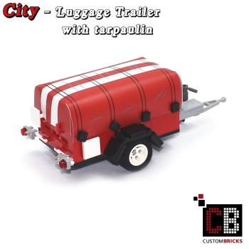 Gepäckanhänger T1 mit Plane - rot - aus LEGO® Steinen