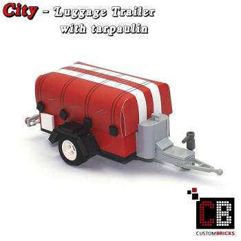 Gepäckanhänger T1 mit Plane - rot - aus LEGO® Steinen