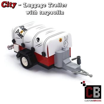 Luggage trailer T1 with tarpaulin - white - made of LEGO® bricks
