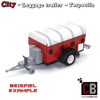 Custom City tarpaulin - white with red