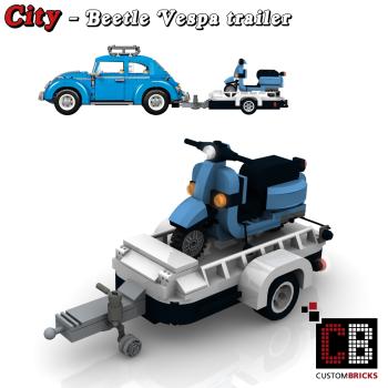 Custom Beetle trailer with Vespa scooter