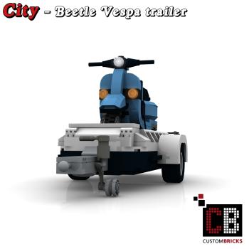 Custom Beetle trailer with Vespa scooter