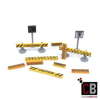 CustomBricks barrier from LEGO parts with custom Sticker