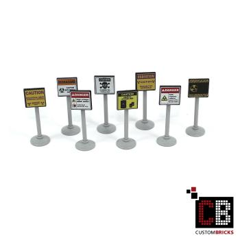 CustomBricks danger notes from LEGO parts with custom Sticker