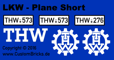Custom Sticker - THW Modell LKW short Plane