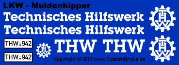 Custom Sticker - THW Modell Muldenkipper LKW