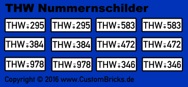 Custom Decals - THW license plates