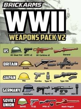 Custom BrickArms WWII Waffen Pack v2 WW2 for LEGO ® figures