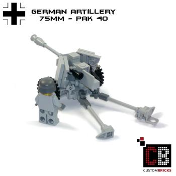 CUSTOM WW2 Pak 40 with soldier made of LEGO® bricks