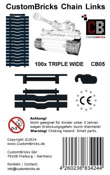 CustomBricks Chain Links - 100x Triple Wide