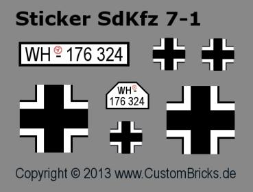 CUSTOM WW2 SdKfz 7-1 Flak38 mit Soldat aus LEGO® Steinen