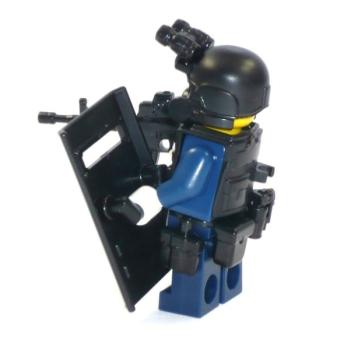 Custom Figur Polizist Spezialeinheit SWAT aus LEGO® Teilen mit Custom Zubehör und Schild