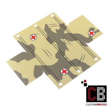 Custom WW2 tarpaulin tan camo with red cross