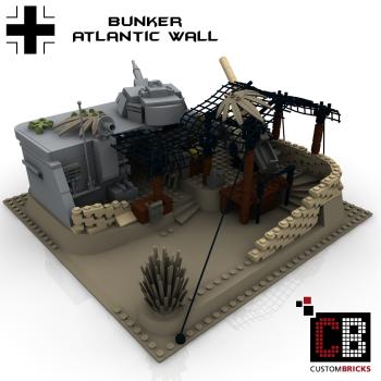 Custom WW2 Normadie  Bunker - Flak 36 & Tank IV