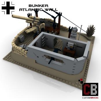 Custom WW2 Normadie  Bunker - Flak 36 & Tank IV