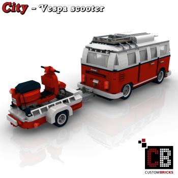 Custom T1-Bus trailer with scooter