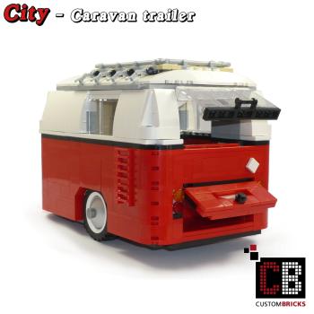 Caravan trailer 1-axle for 10220 made of LEGO® bricks