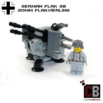 CUSTOM WWII Flak 38 with soldier out of LEGO® bricks