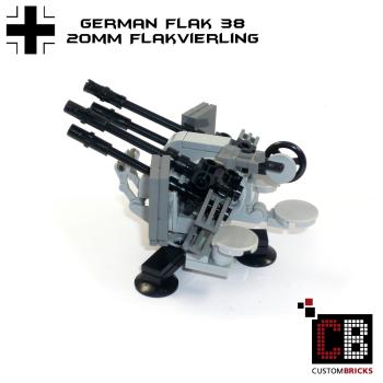 CUSTOM WWII Flak 38 with soldier out of LEGO® bricks