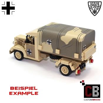 Custom WW2 tarpaulin dark tan camo with emblem