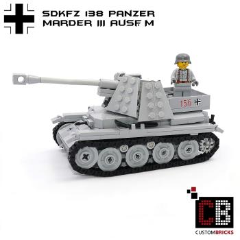 CUSTOM WW2 Tank Marder III Ausf.M with soldier out of LEGO® bricks