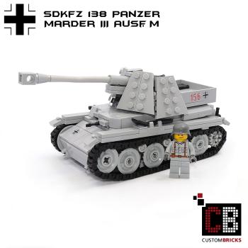 CUSTOM WW2 Tank Marder III Ausf.M with soldier out of LEGO® bricks