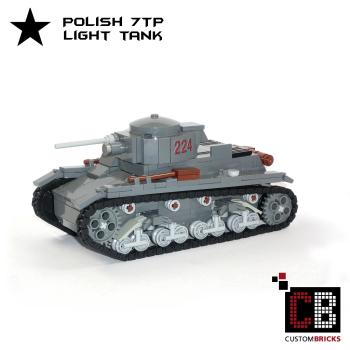 CUSTOM WW2 Polnischer 7TP - leichter Panzer - aus LEGO® Steinen