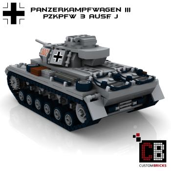 Custom WW2 Tank PzKpfw III Panzerkampfwagen 3 Ausf.J