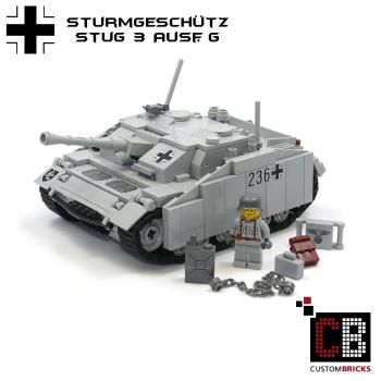 CUSTOM WW2 StuG 3 Ausf.G Tank with soldier made of LEGO® bricks