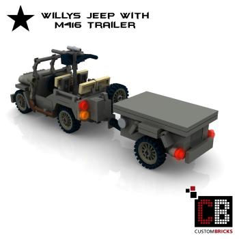 Custom WW2 U.S. MB Willys with M416 Trailer