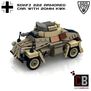 Custom WW2 Afrikakorps SdKfz 222 - 20mm KwK