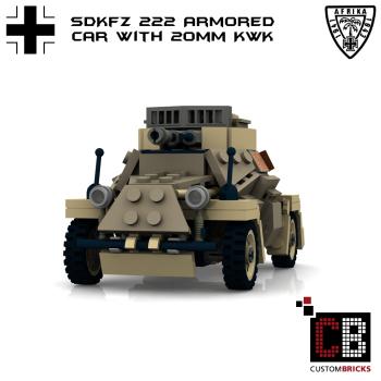 Custom WW2 Afrikakorps SdKfz 222 - 20mm KwK