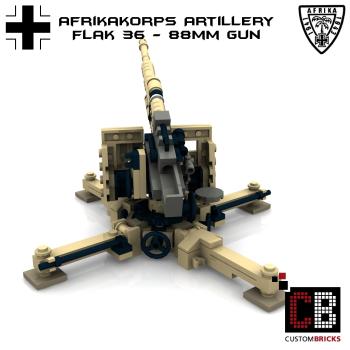 Custom WW2 Afrikakorps Flak 36 - 88mm gun